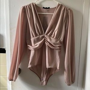 NWT Nude Pink Bodysuit Sz M